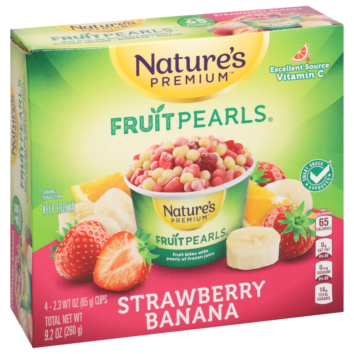 slide 14 of 14, Nature's Premium Fruit Pearls 4pk Strawberry Banana 2.3 Oz, 4 ct
