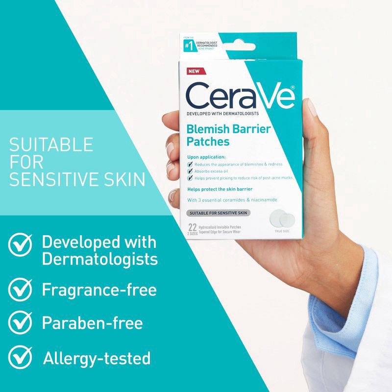 slide 4 of 9, CeraVe Blemish Barrier Patches 22 Each, 24 ct