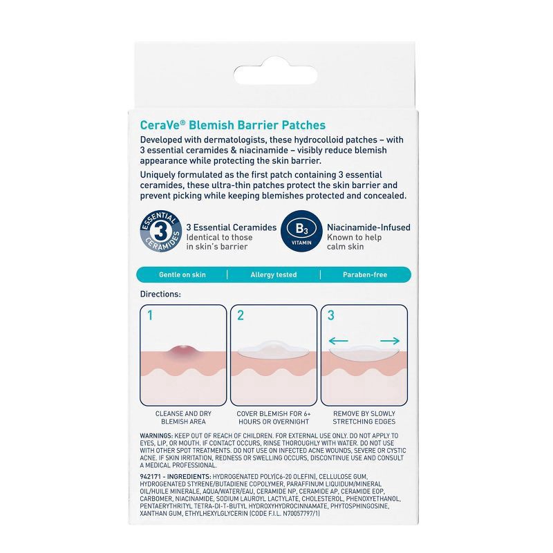 slide 5 of 9, CeraVe Blemish Barrier Patches 22 Each, 24 ct