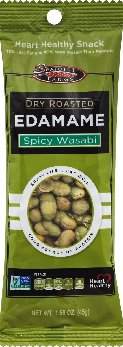 slide 3 of 3, Seapoint Farms Edamame, Dry Roasted, Spicy Wasabi, 1.58 oz