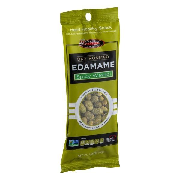 slide 1 of 3, Seapoint Farms Edamame, Dry Roasted, Spicy Wasabi, 1.58 oz