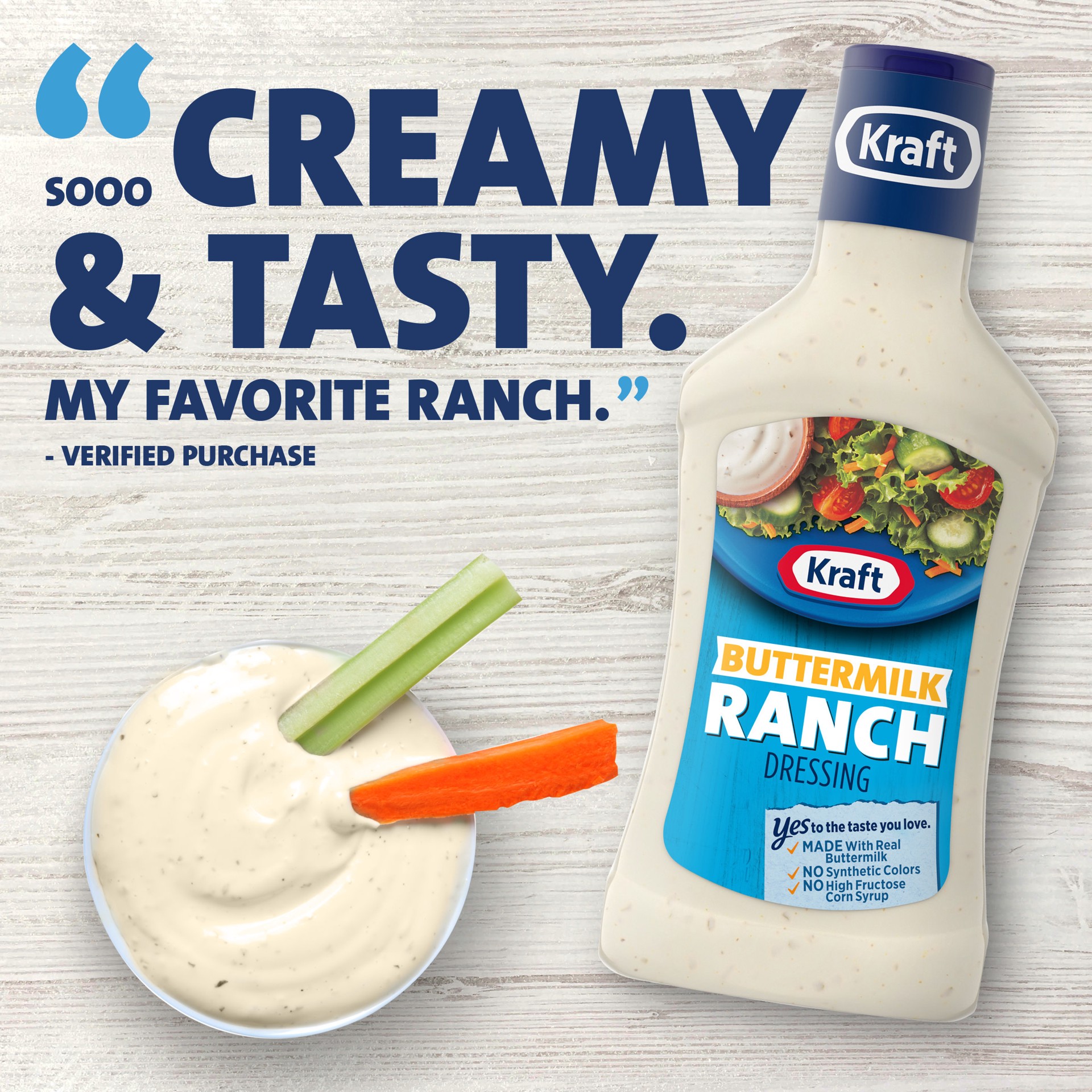 slide 5 of 5, Kraft Buttermilk Ranch Salad Dressing, 16 fl oz Bottle, 16 fl oz