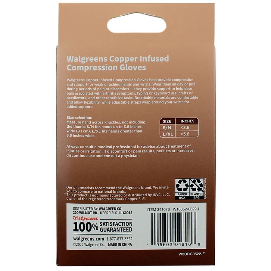 slide 4 of 5, Walgreens Compression Gloves Large / Extra Large, 1 pair