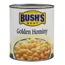 slide 1 of 1, Bush's Best Golden Hominy, 108 oz