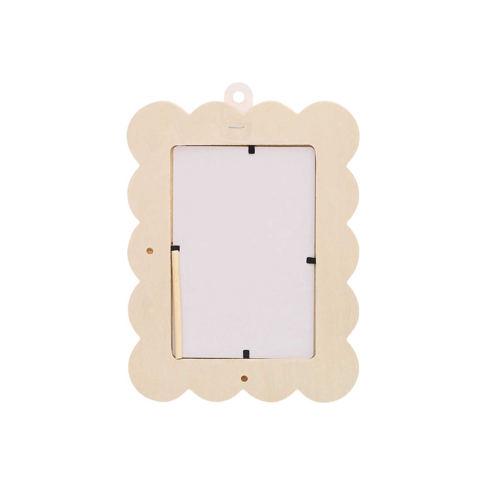 slide 3 of 4, 4" X 6" Wooden Scalloped Frame By Make Market, 4 in x 6 in