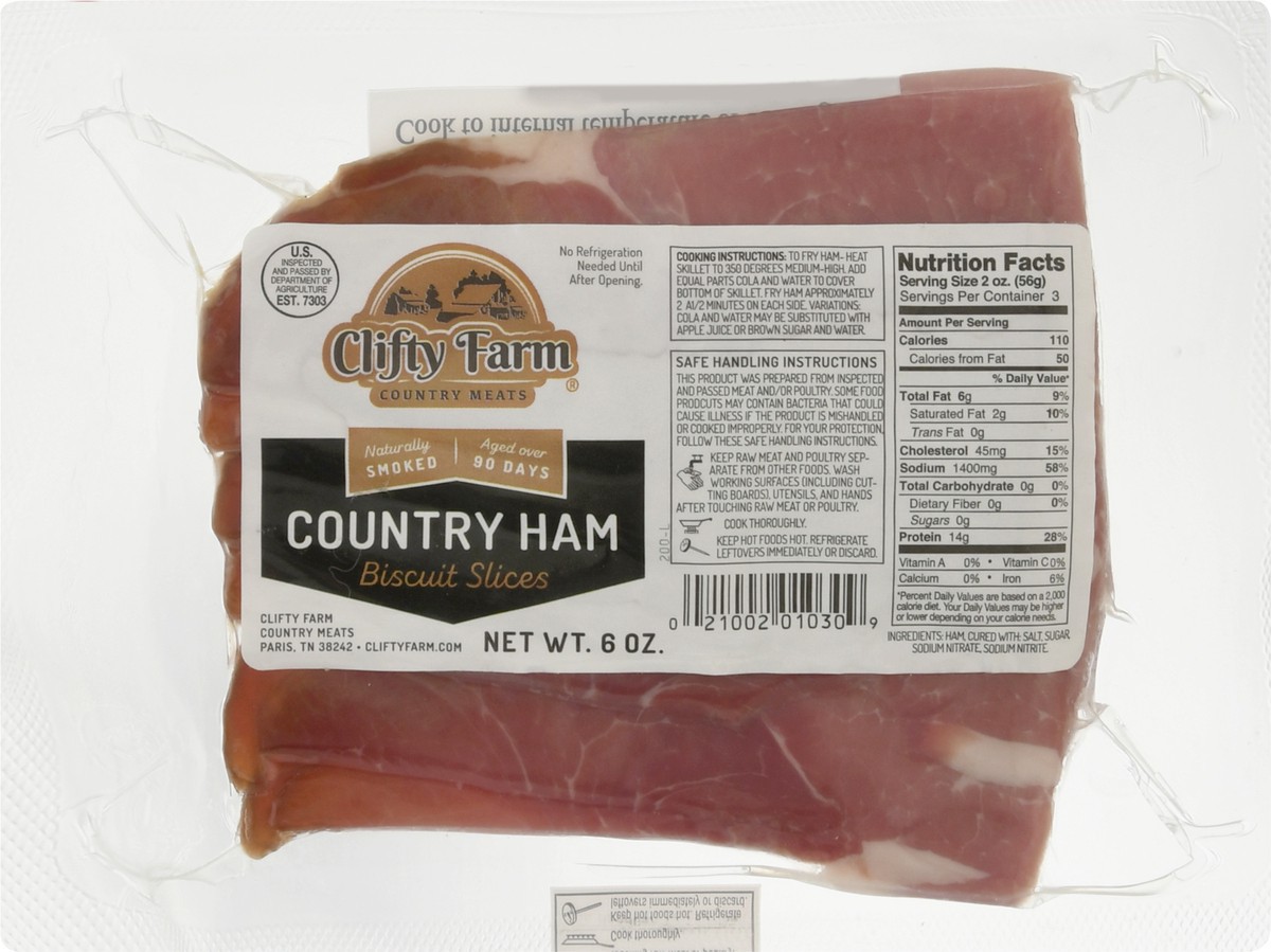 slide 2 of 12, Clifty Farm Country Ham Biscuit Slices, 6 oz, 6 oz