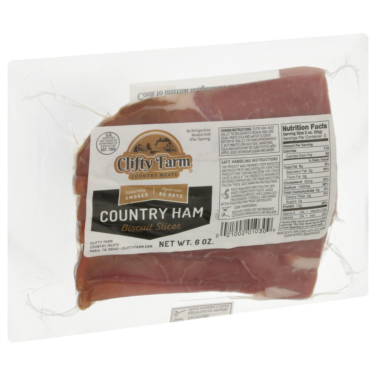 slide 10 of 12, Clifty Farm Country Ham Biscuit Slices, 6 oz, 6 oz