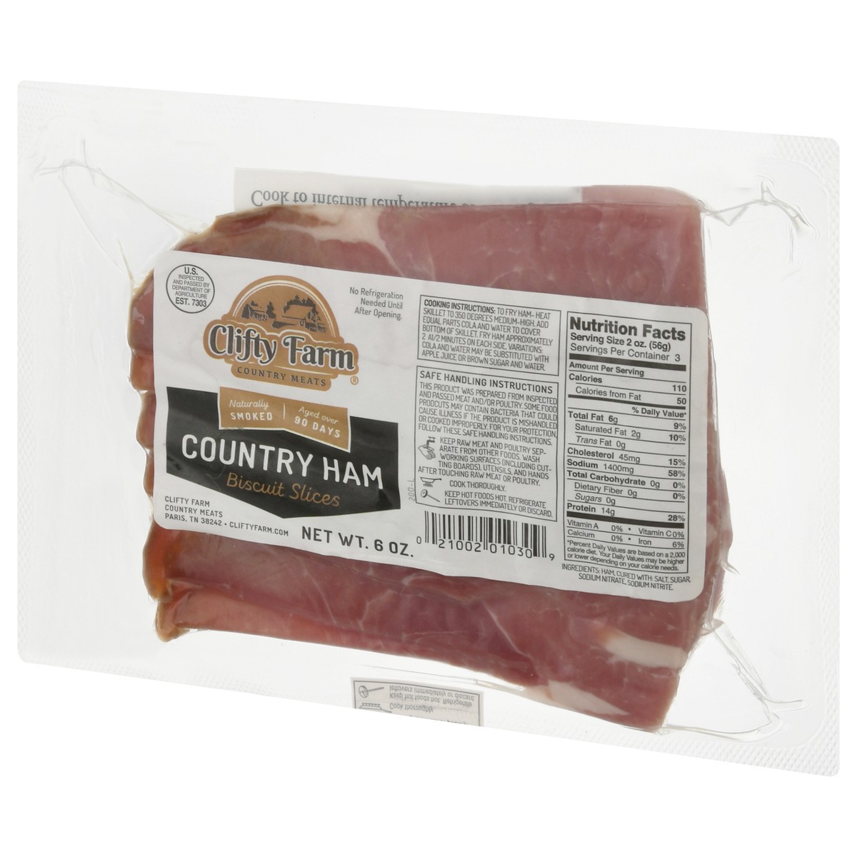 slide 7 of 12, Clifty Farm Country Ham Biscuit Slices, 6 oz, 6 oz