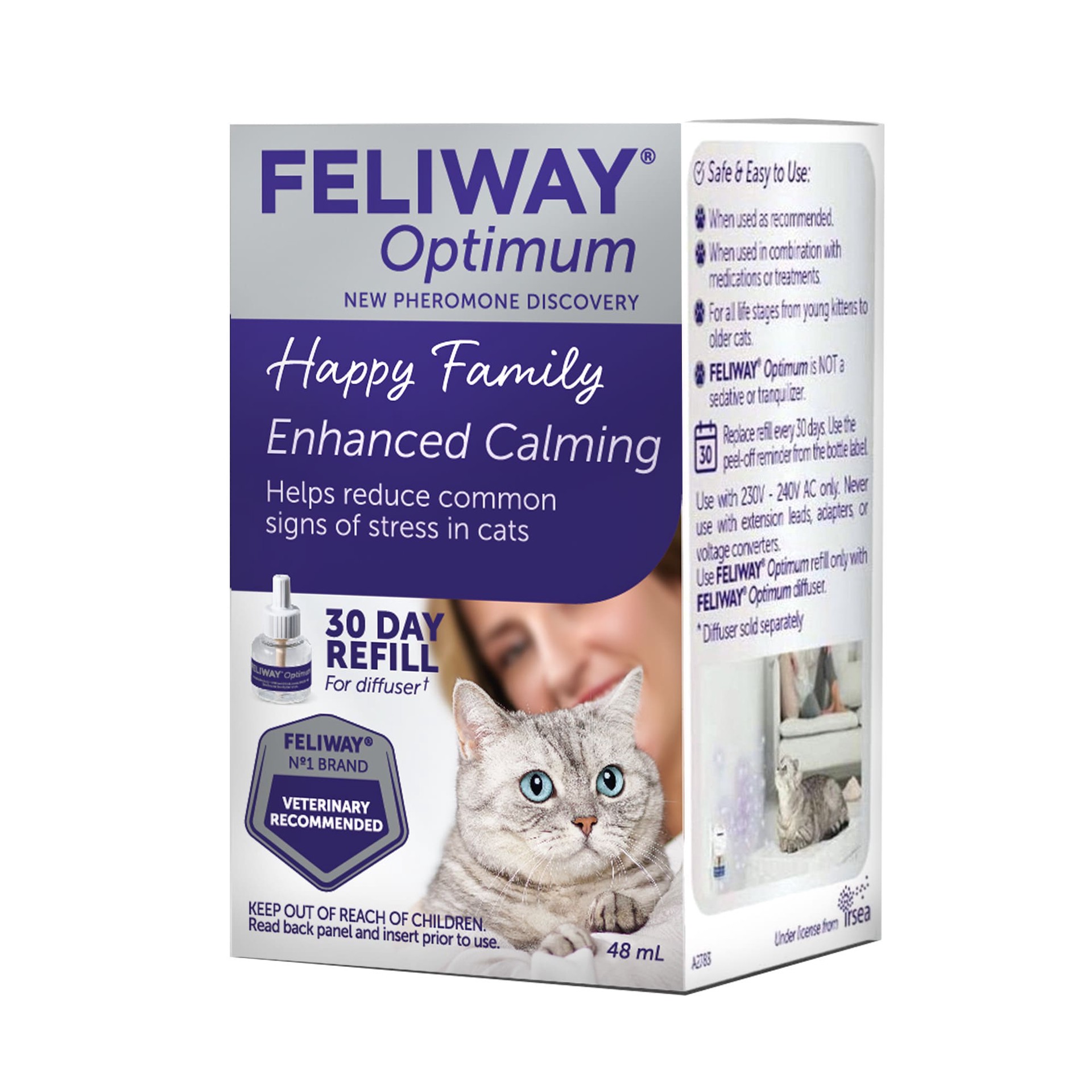 slide 1 of 1, Feliway Optimum Enhanced Calming Refill 48mL - 2 Pack, 2 ct