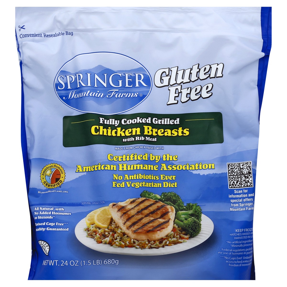 slide 3 of 6, Springer Mountain Farms Chicken Breast 24 oz, 24 oz