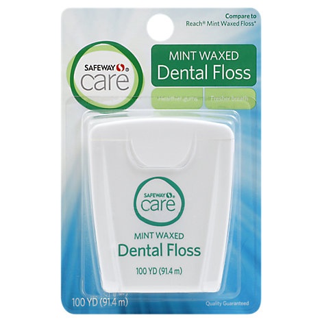 slide 1 of 1, Signature Care Dental Floss Waxed Mint 100 Yards - Each, 1 ct