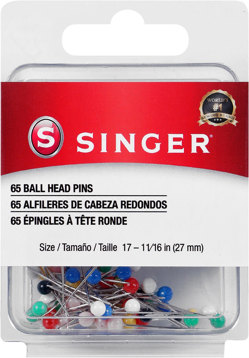 slide 2 of 2, Singer Ball Head Pins, 65 ct