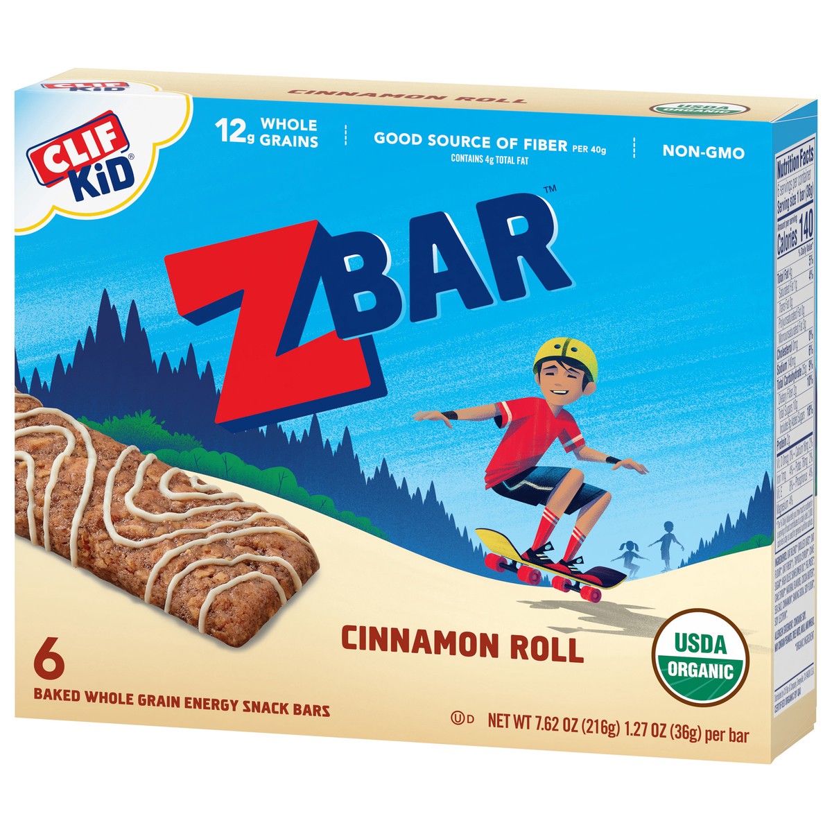 slide 3 of 9, CLIF ZBar Cinnamon Roll Energy Snack Bars 6 - 1.27 oz Bars, 6 ct
