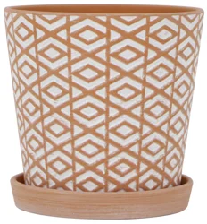 8in Terracotta Dayo Ceramic Planter