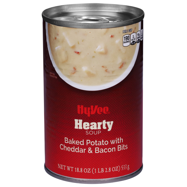 slide 1 of 1, Hy-vee Baked Potato With Cheddar & Bacon Bits Chunky Soup - 18.8 oz, 18.8 oz