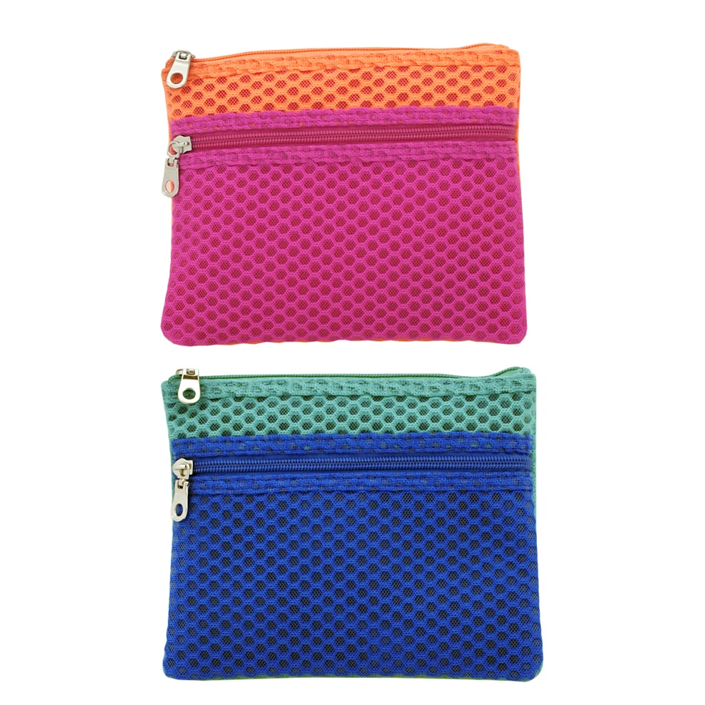 slide 1 of 1, Daylogic 2-Zip Mesh Purse, Assorted, 1 ct