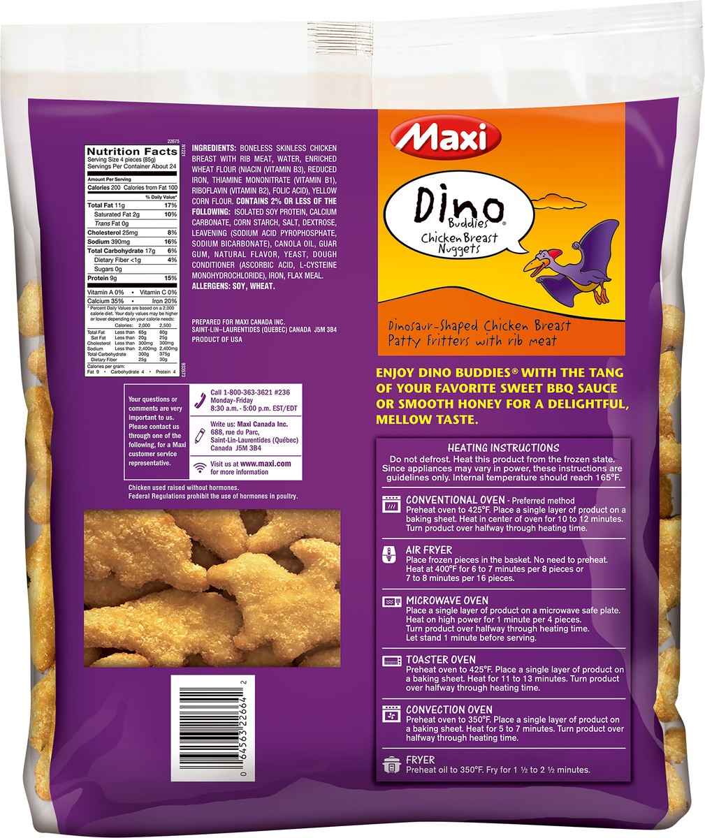 slide 4 of 8, Dino Buddies Maxi Dinosaur-Shaped Chicken Breast Nuggets, 64 oz, 72 oz