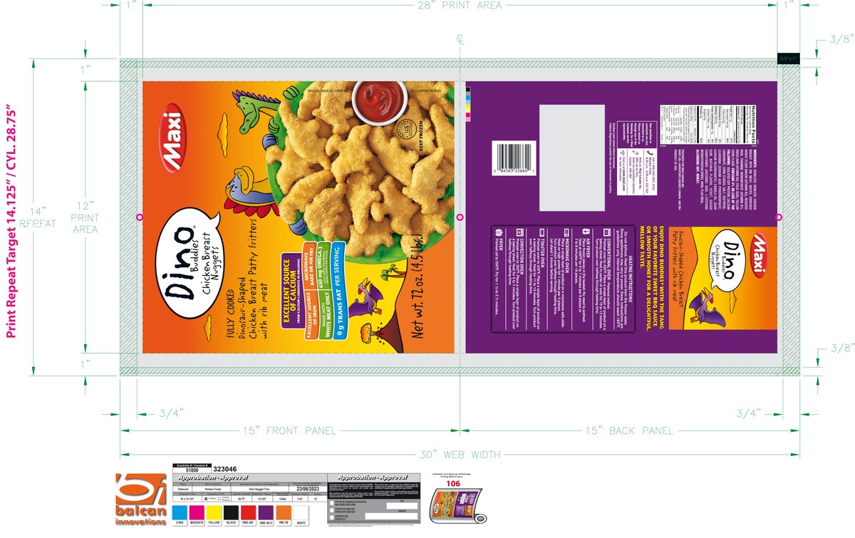 slide 5 of 8, Dino Buddies Maxi Dinosaur-Shaped Chicken Breast Nuggets, 64 oz, 72 oz