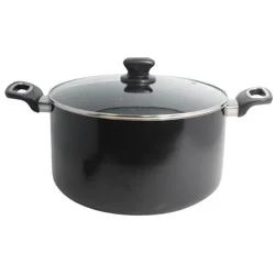IMUSA 10qt Ceramic Bistro Stock Pot Black