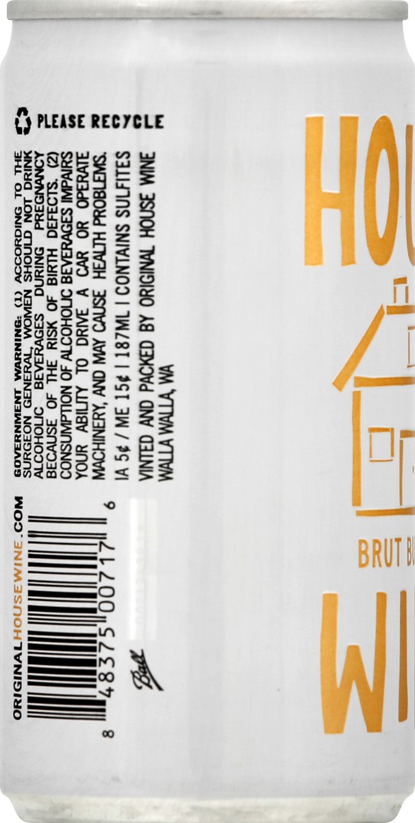slide 2 of 10, House Wine American Brut Bubbles Carbonated Wine 187 ml, 187 ml