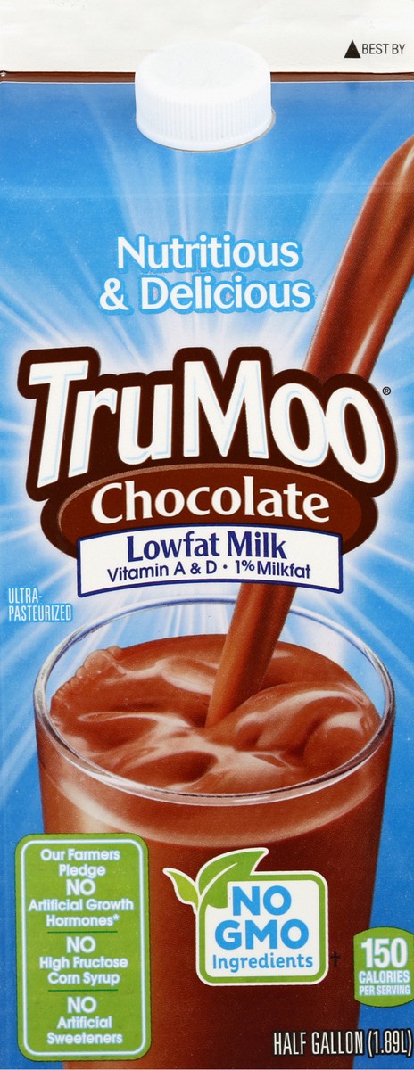 slide 3 of 7, TruMoo 1% Chocolate Milk - Half Gallon, 1/2 gal