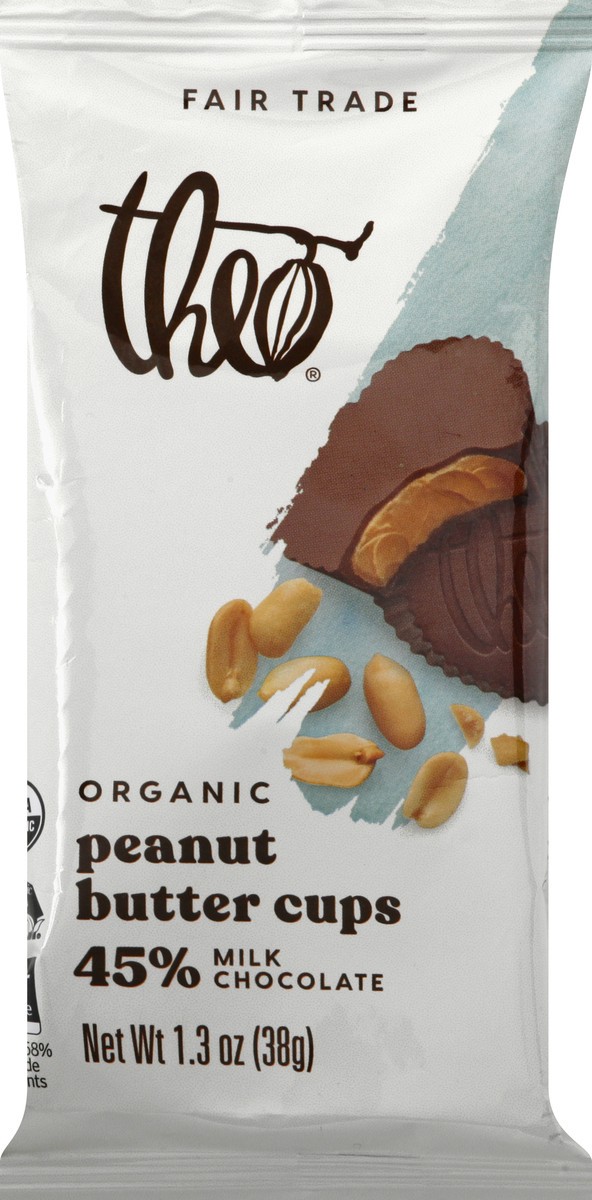 slide 4 of 13, Theo Organic 45% Milk Chocolate Peanut Butter Cups 1.3 oz, 1.3 oz