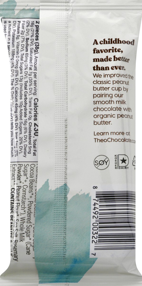 slide 3 of 13, Theo Organic 45% Milk Chocolate Peanut Butter Cups 1.3 oz, 1.3 oz