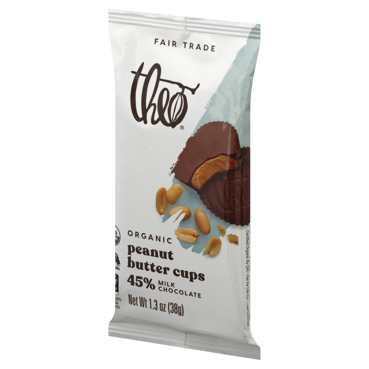 slide 2 of 13, Theo Organic 45% Milk Chocolate Peanut Butter Cups 1.3 oz, 1.3 oz