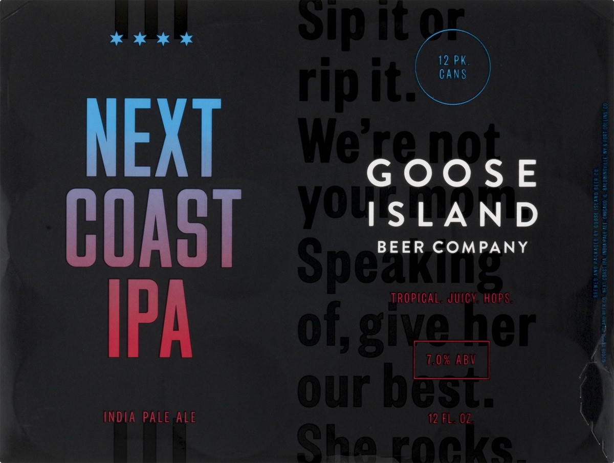 slide 2 of 9, Goose Island Beer Co. Goose Island Next Coast IPA, 12 Pack 12 fl. oz. Cans, 12 ct