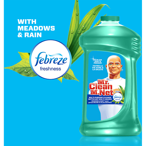 slide 4 of 13, Mr. Clean Febreze Meadows & Rain Scent Multi-Purpose Cleaner, 40 oz