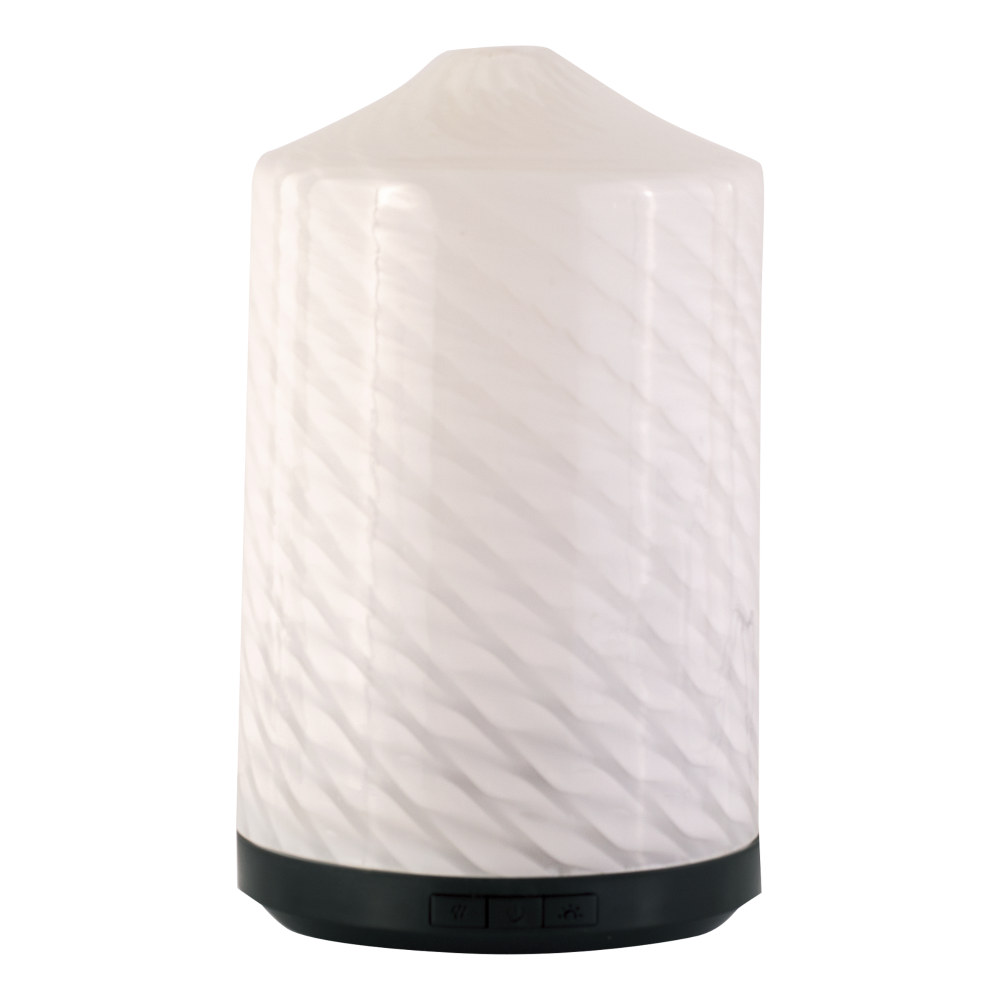 slide 1 of 1, AmbiEscents Rippled Glass Diffuser - White, 9.7 in x 16.5 in x 7.14 in