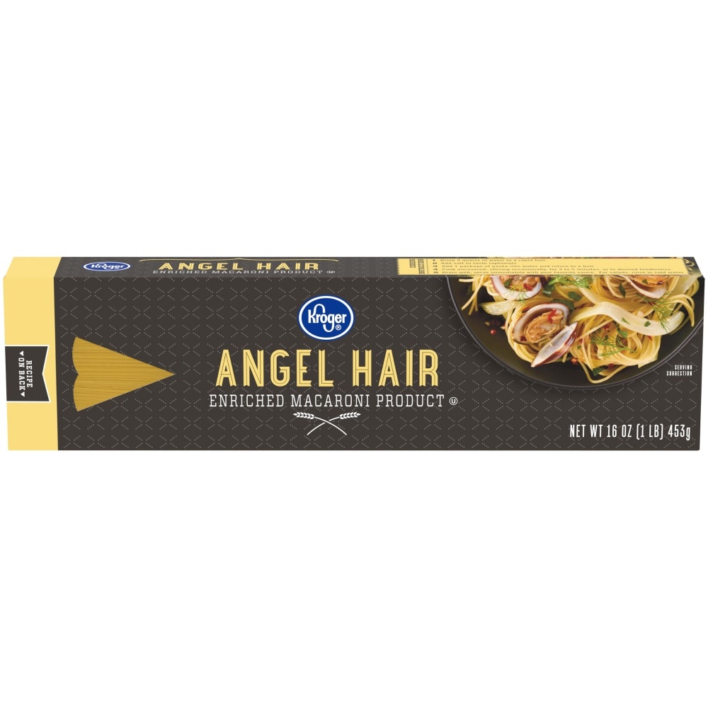 slide 1 of 1, Kroger Angel Hair Pasta Box, 16 oz