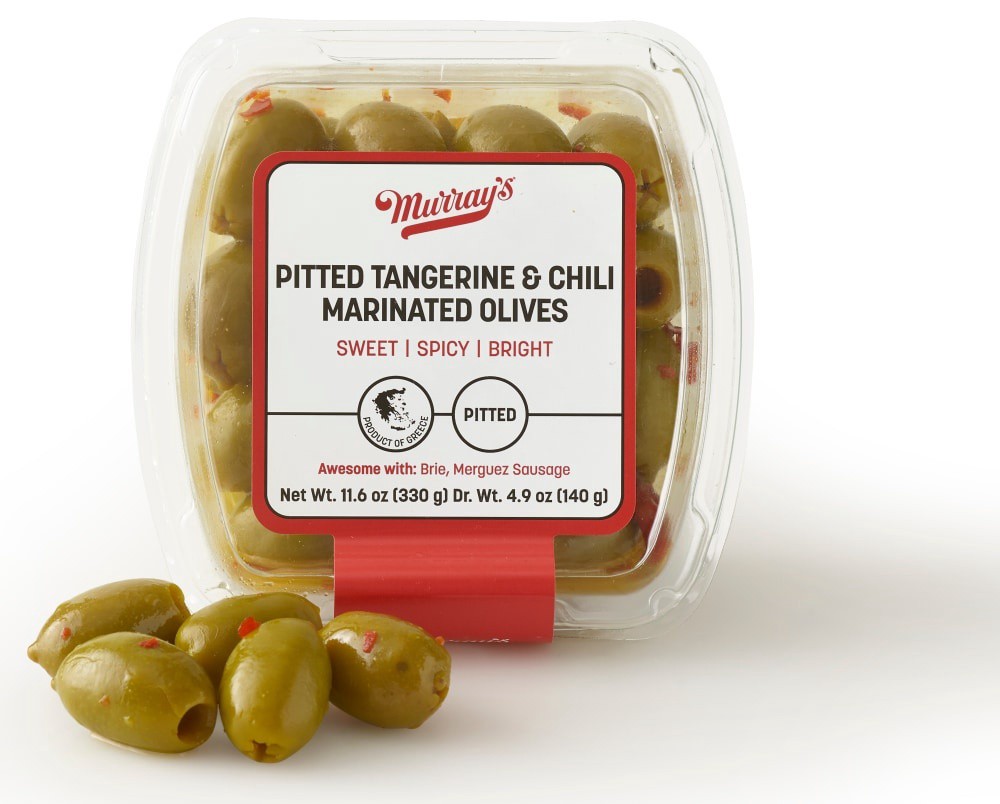 slide 3 of 3, Murray's Pitted Tangerine & Chili Marinated Olives, 11.6 oz