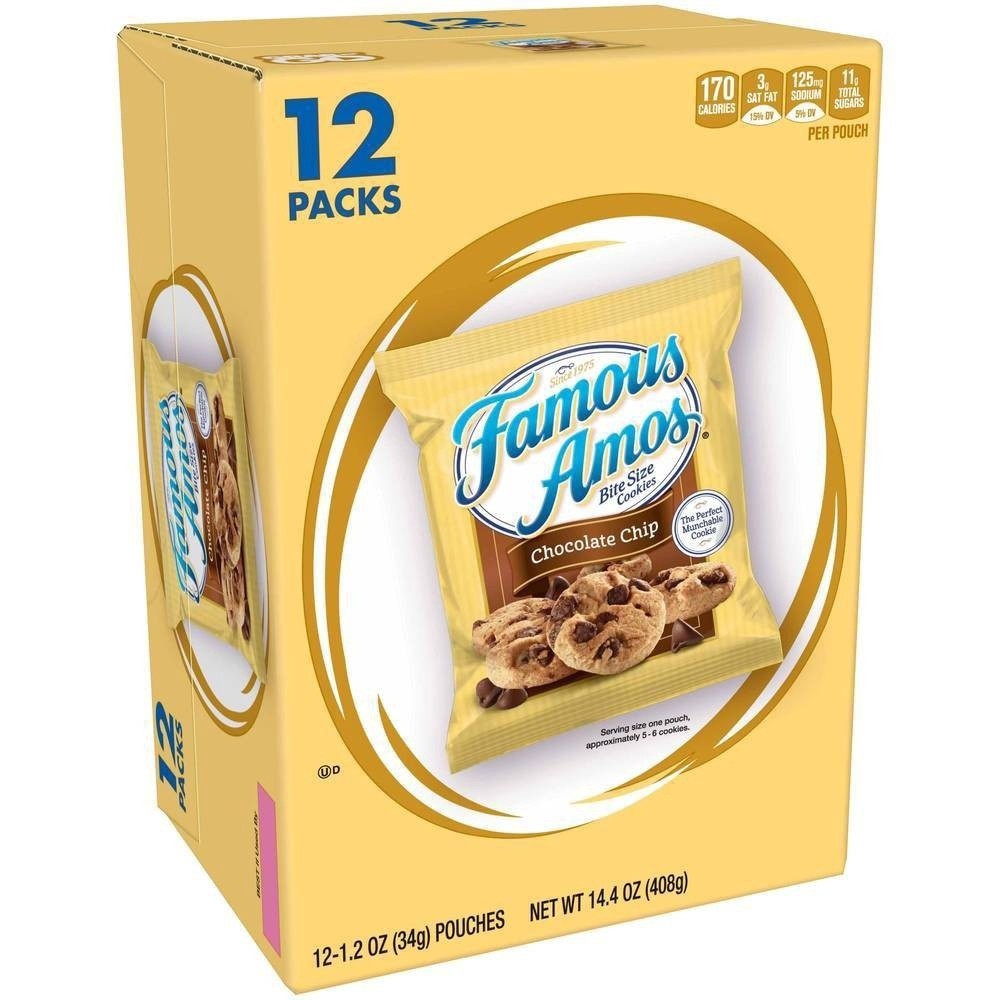 slide 2 of 7, Famous Amos Chocolate Chip Cookies, 12 ct; 1.2 oz
