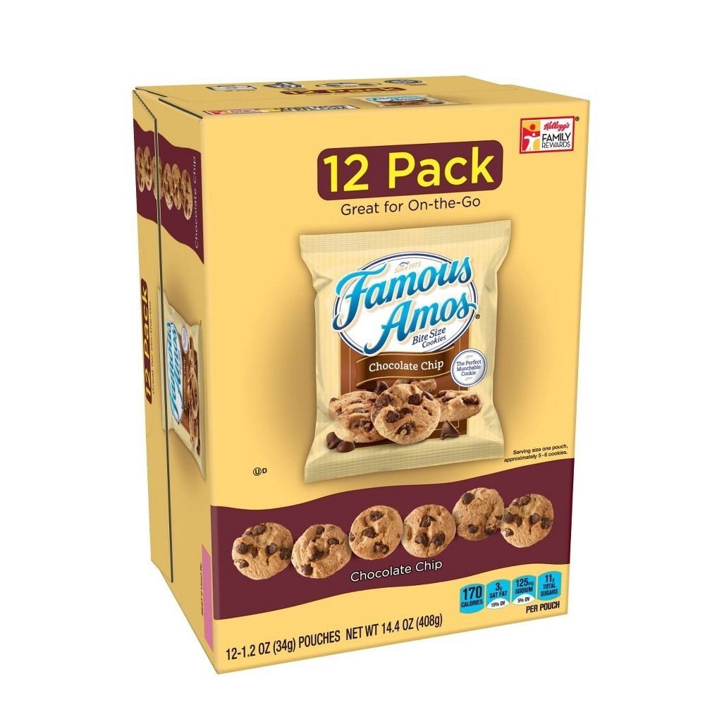 slide 7 of 7, Famous Amos Chocolate Chip Cookies, 12 ct; 1.2 oz