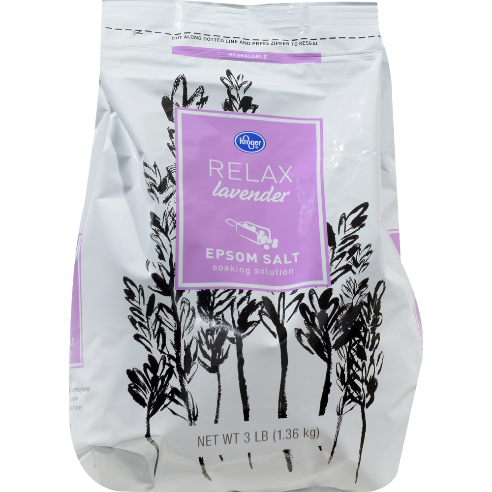 slide 1 of 1, Kroger Relax Lavender Epsom Salt, 3 lb