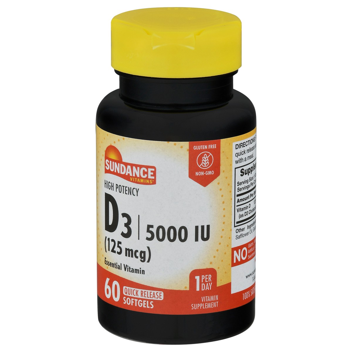 slide 4 of 9, Sundance Vitamins 125 mcg High Potency Vitamin D3 Softgels 60 ea, 60 ct