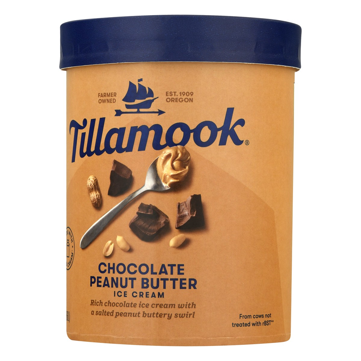 slide 5 of 9, Tillamook Chocolate Peanut Butter Ice Cream 1.75 qt, 1.75 qt