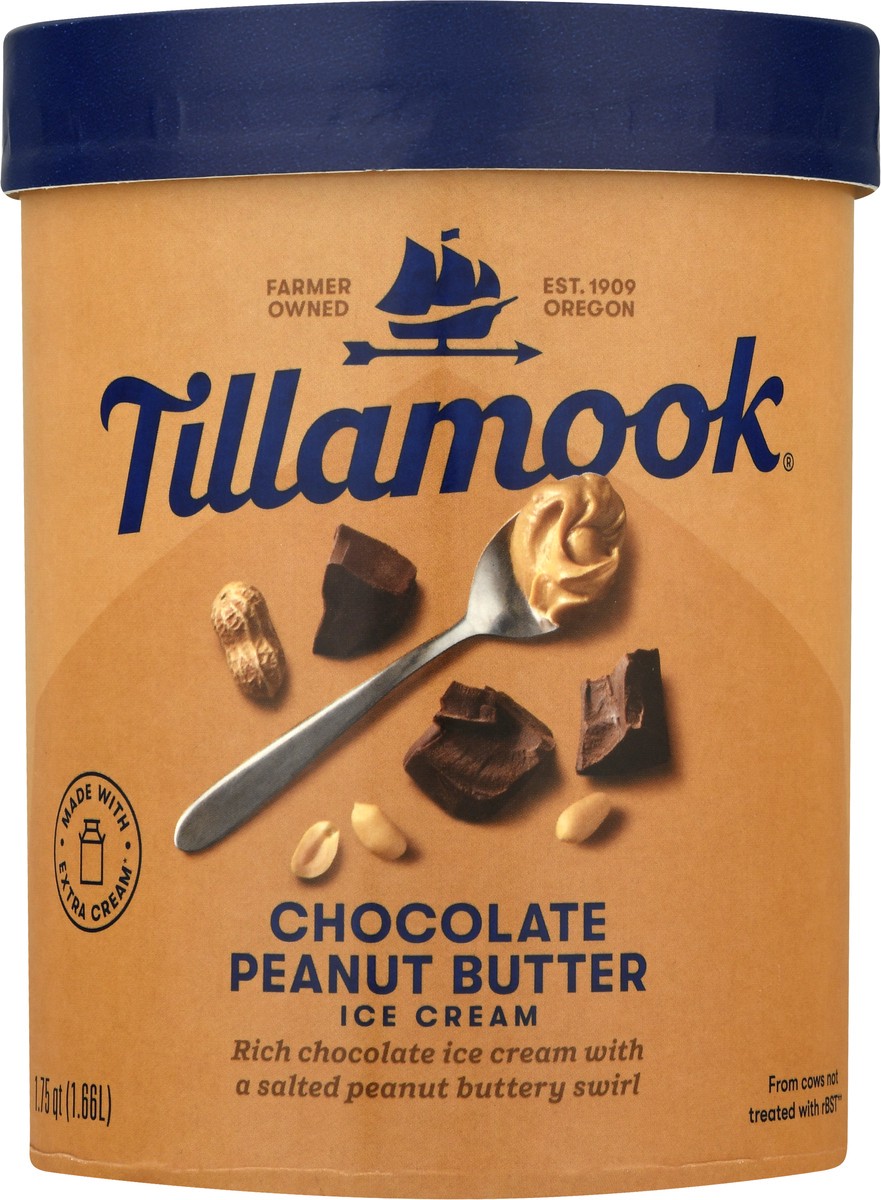 slide 4 of 9, Tillamook Chocolate Peanut Butter Ice Cream 1.75 qt, 1.75 qt