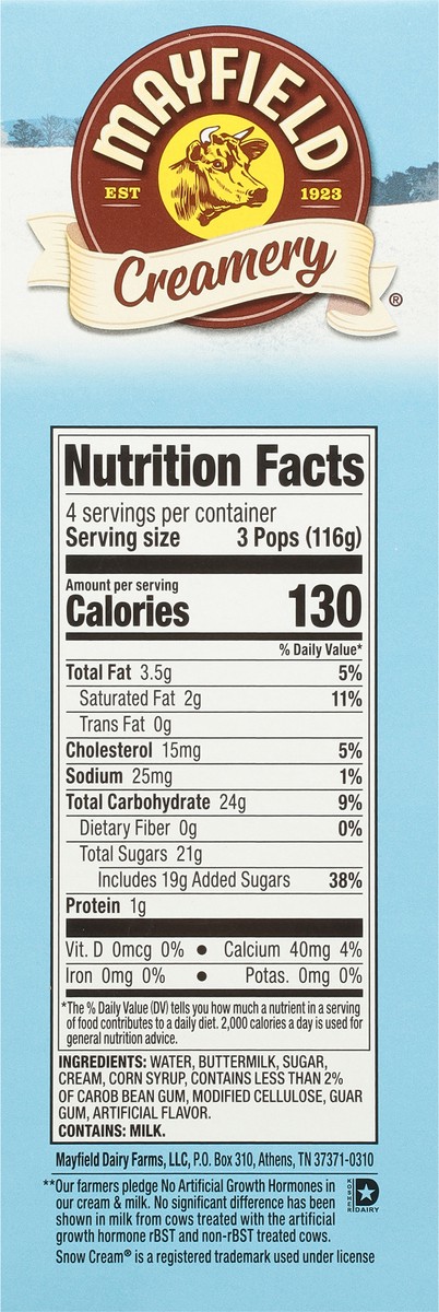 slide 9 of 9, Mayfield Creamery Snow Cream Stix 12 - 1.75 fl oz Pops, 12 ct