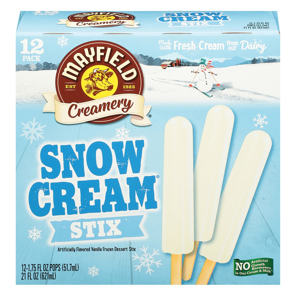 slide 1 of 9, Mayfield Creamery Snow Cream Stix 12 - 1.75 fl oz Pops, 12 ct