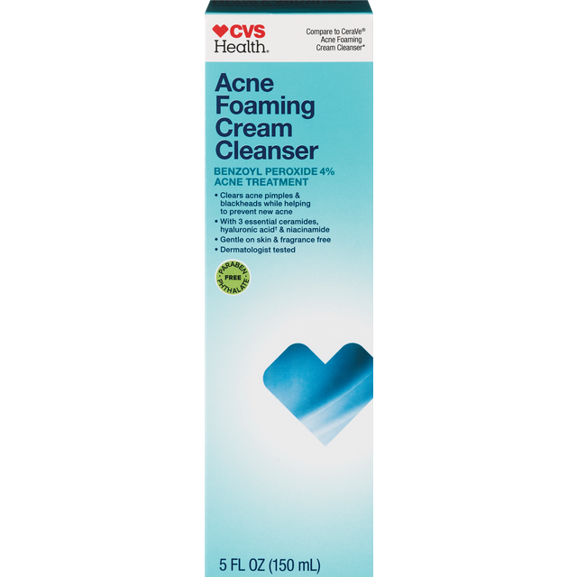 slide 1 of 1, CVS Acne Foaming Cream Cleanser, 5 oz