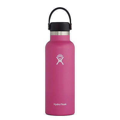 slide 1 of 1, Hydro Flask Standard Mouth Water Bottle with Flex Cap, Carnation, 18 oz