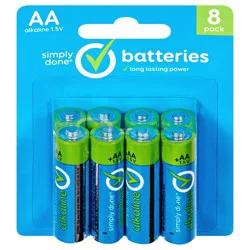 Simply Done 8 Pack AA Alkaline Batteries 8 ea