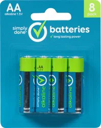 Simply Done 8 Pack AA Alkaline Batteries 8 ea