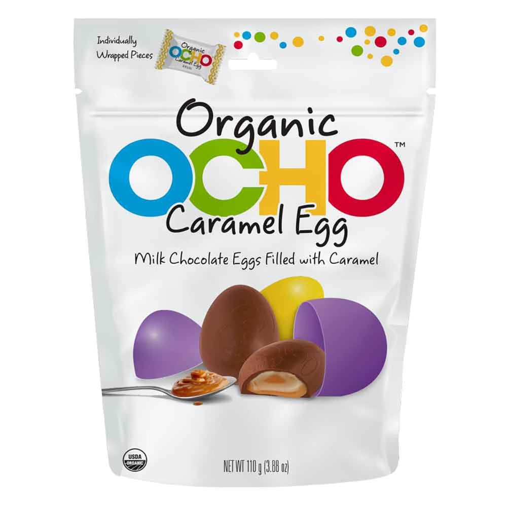 slide 1 of 1, Organic Ocho Easter Caramel Eggs, 3.5 oz