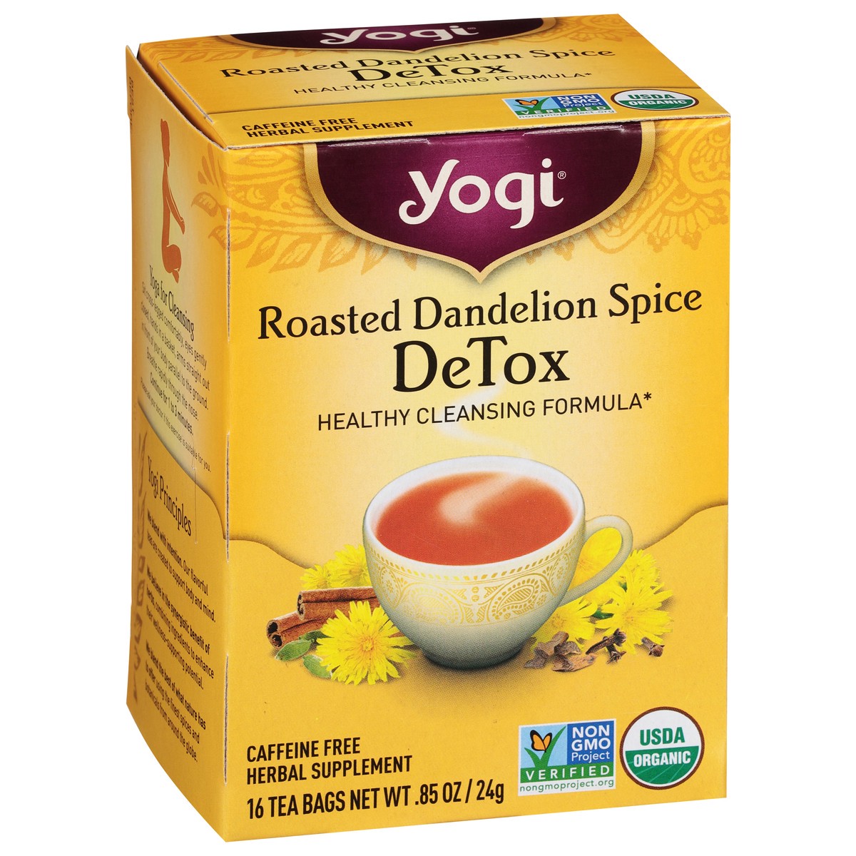 slide 2 of 12, Yogi Detox Roasted Dandelion Spice Herbal Supplement 16 Tea Bags, 16 ct