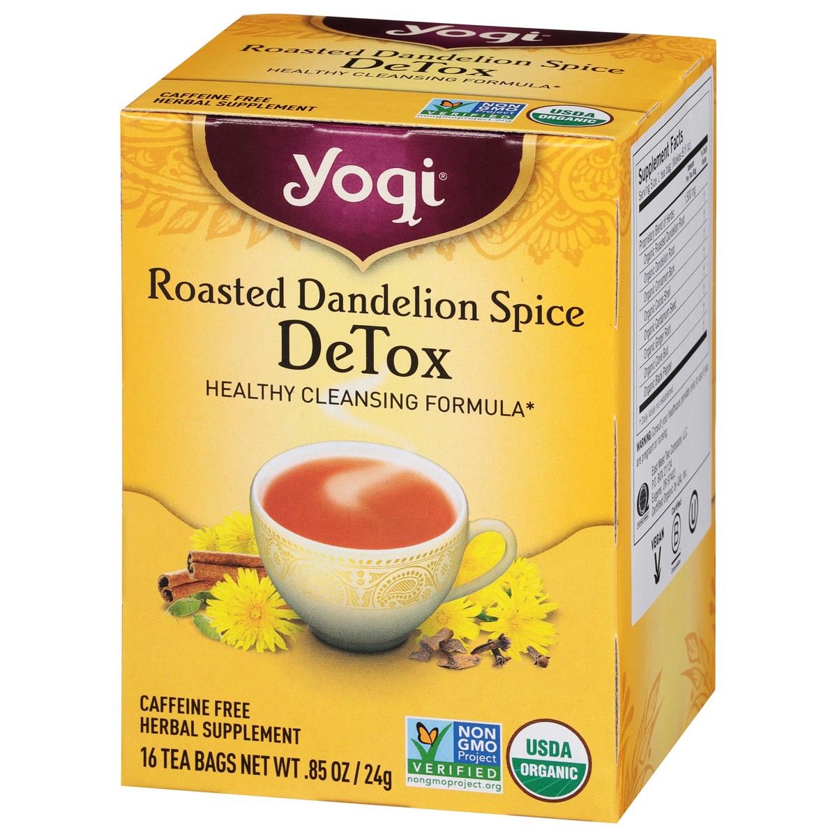 slide 11 of 12, Yogi Detox Roasted Dandelion Spice Herbal Supplement 16 Tea Bags, 16 ct