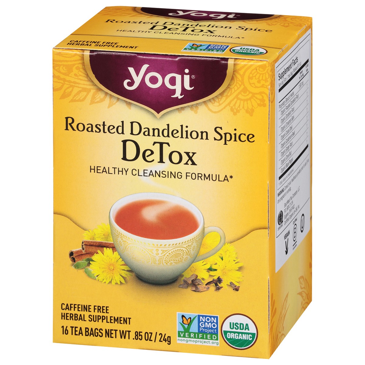 slide 10 of 12, Yogi Detox Roasted Dandelion Spice Herbal Supplement 16 Tea Bags, 16 ct