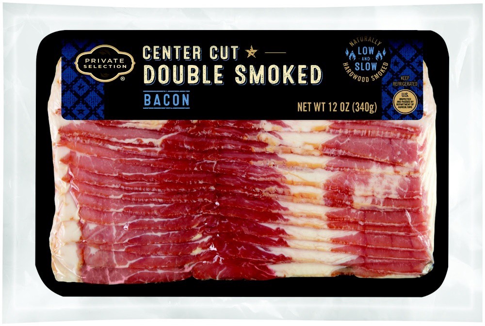 slide 1 of 2, Private Selection Center Cut Double Smoked Bacon, 12 oz